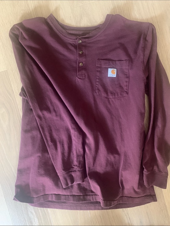 Carhartt Other - Carhartt Men's Long-Sleeve Henley Shirt - Burgundy Plum